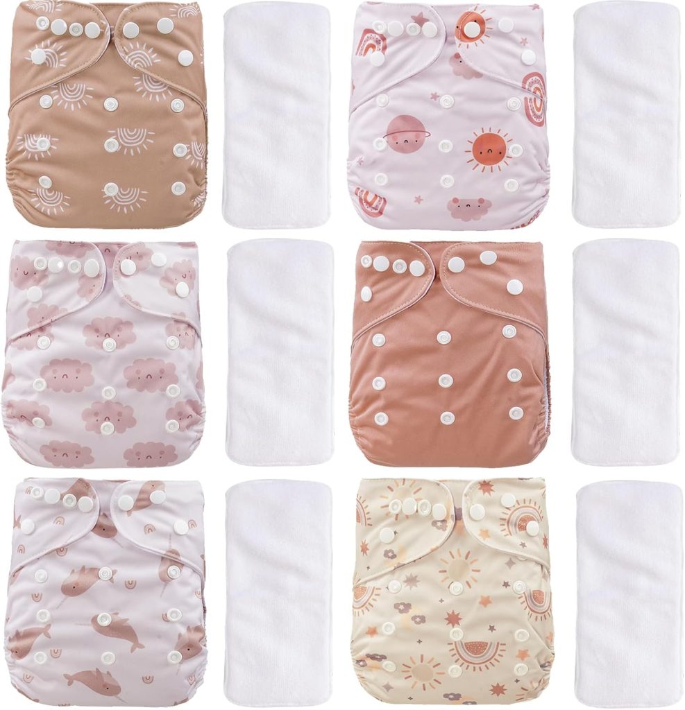 12 Set Reusable Adjustable Cloth Diapers for Newborn review | Best Changing Pads 12 Set Reusable Adjustable Cloth Diapers for Newborn