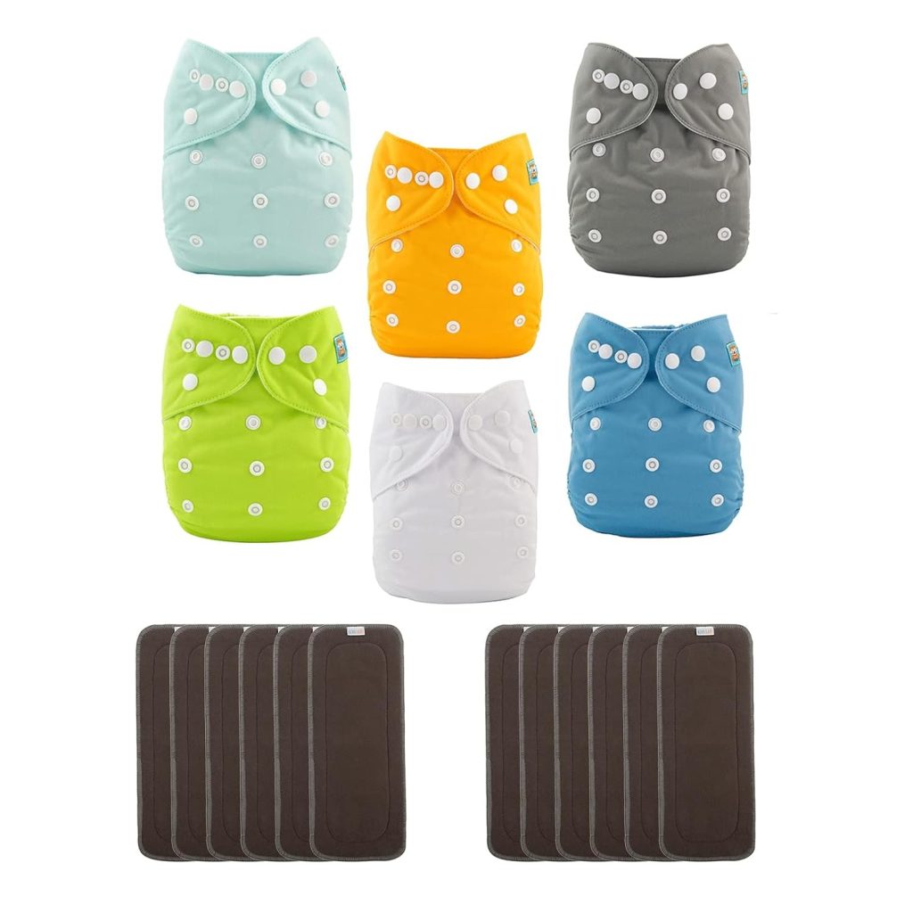 ALVABABY Baby Cloth Diaper 6 Pack with 12 Inserts One Size Cloth Diaper Covers Adjustable Washable Reusable for Baby Girls and Boys review | Best Changing Pads https://www.amazon.com/dp/B00C7JW2R6 - ALVABABY Baby Cloth Diaper Pack with Inserts One Size Cloth Diaper Covers Adjustable Washable Reusable for Baby Girls and Boys review